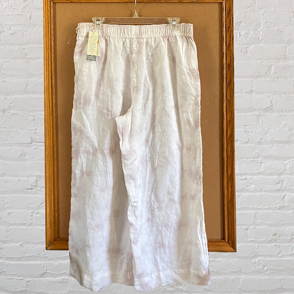 C & C California Linen Wide Leg Cropped Pants Size Large - Picture 1 of 8